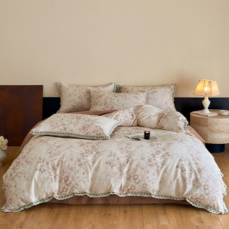 Ownkoti Botanical Bedding With Scalloped Lace Edging - image 6
