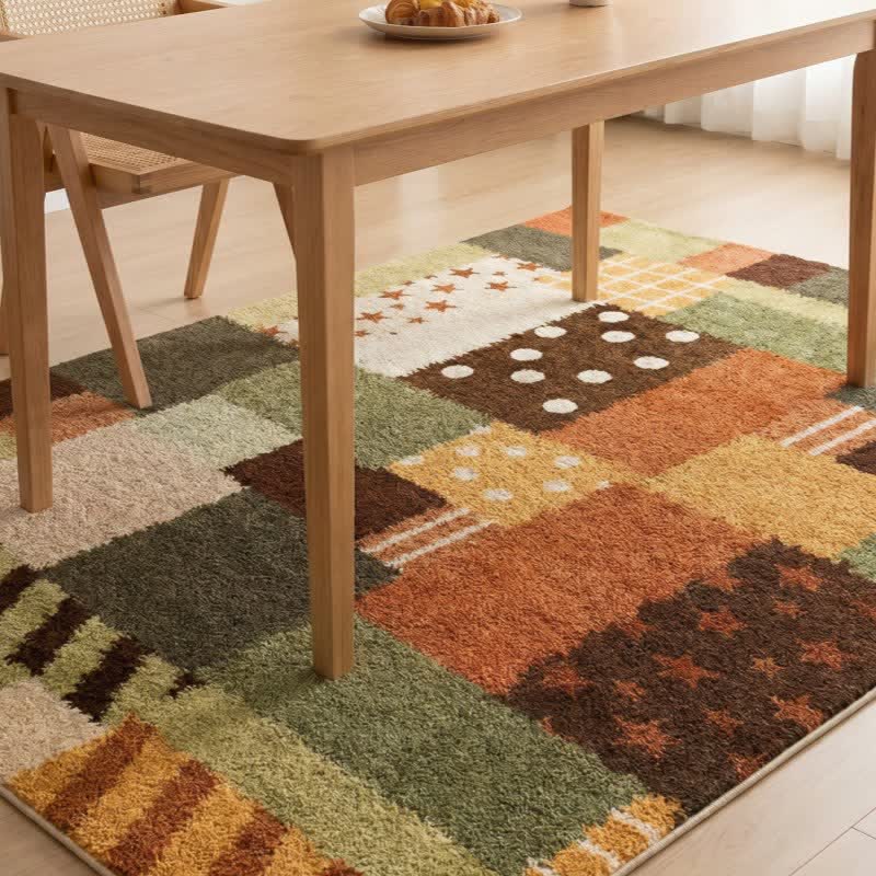 Ownkoti Patchwork Star Dot Striped Area Rug - image 3