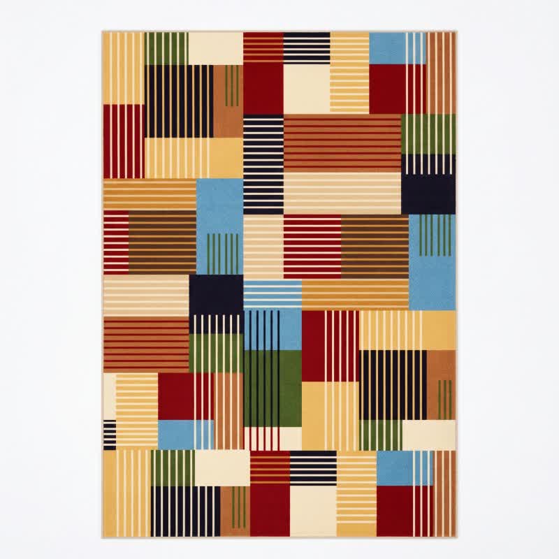 Ownkoti Striped Patchwork Geometric Area Rug - image 3