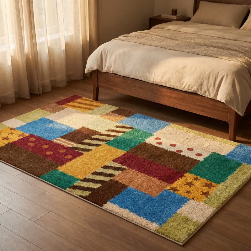 Ownkoti Retro Patchwork Star Dot Area Rug - image 3