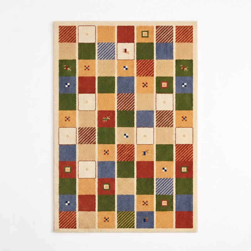Ownkoti Colorful Patchwork Checkered Area Rug - image 4