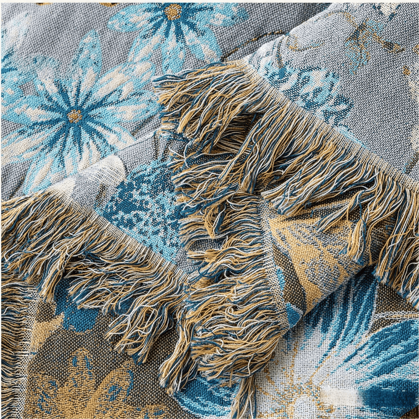 Ownkoti Vintage Floral Daisy Fringed Gauze Quilt - image 4