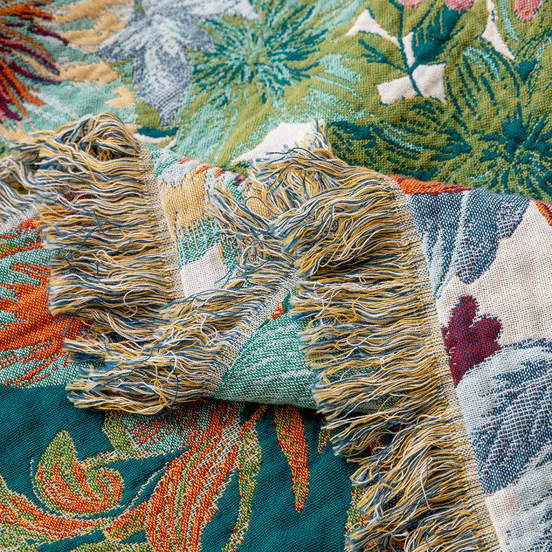 Ownkoti Vintage Tropical Floral Reversible Gauze Quilt - image 4