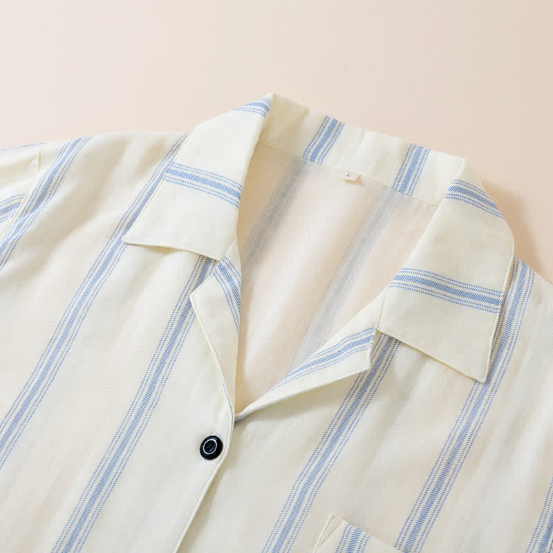 Ownkoti Striped Cotton Matching Couple Pajama Set - image 4