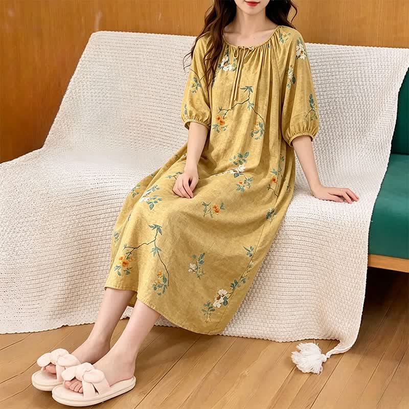 Ownkoti Vintage Floral & Branch Lounge Dress - image 3