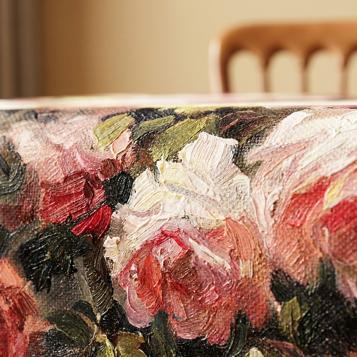 Ownkoti Vintage Oil-Painting Rose Floral Tablecloth - image 4