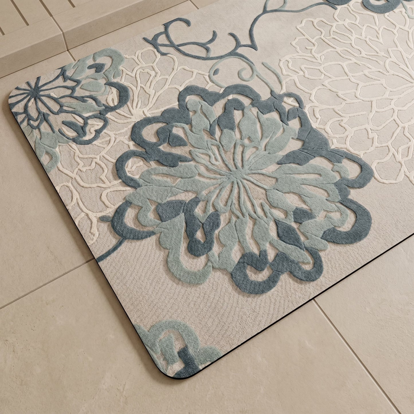 Ownkoti Floral Embossed Soft Non-Slip Bathroom Rug - image 4