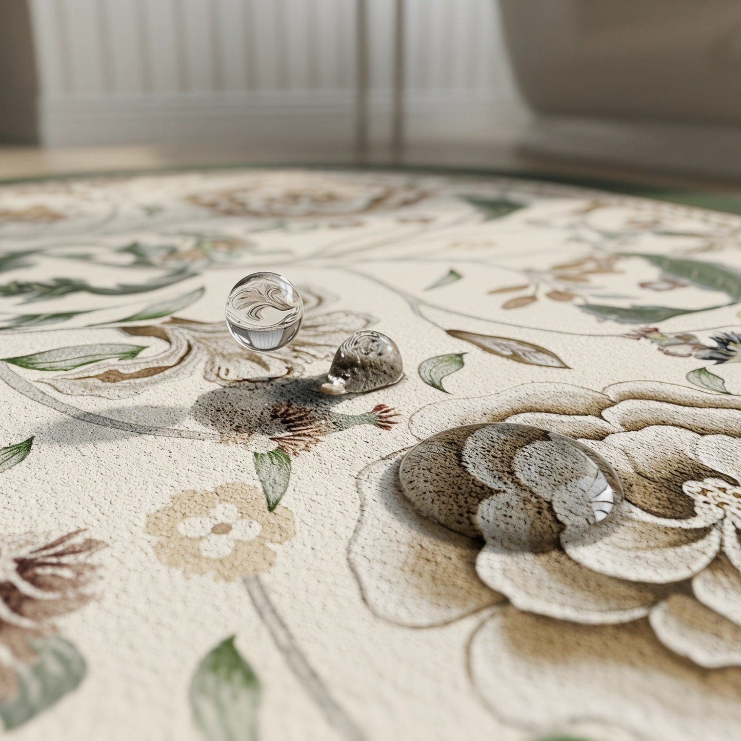 Ownkoti Oval Vintage Botanical Floral Bathroom Rug - image 4