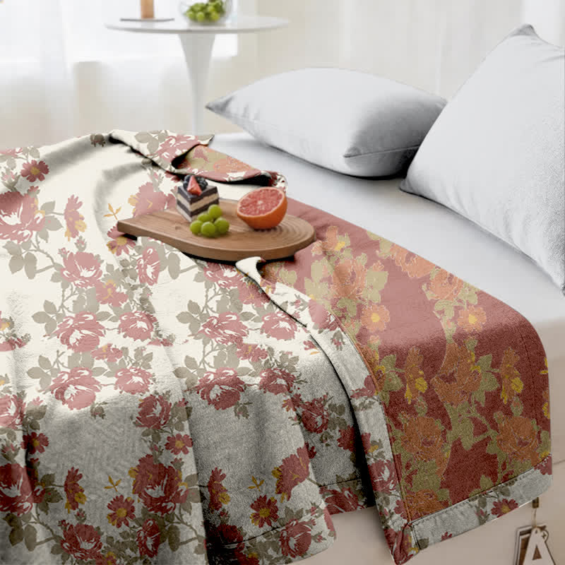 Ownkoti Vintage Rose Floral Cotton Gauze Quilt - image 5