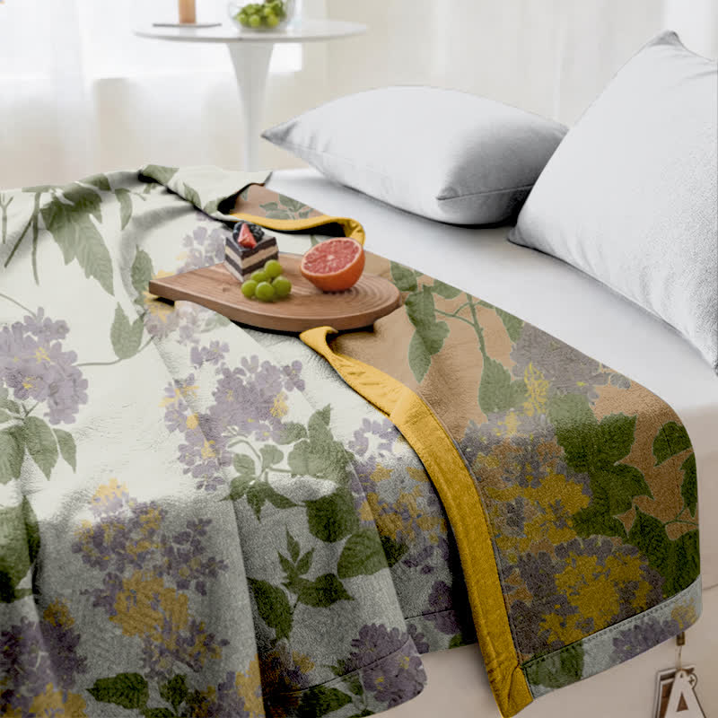 Ownkoti Lilac & Mustard Floral Jacquard Gauze Quilt - image 5