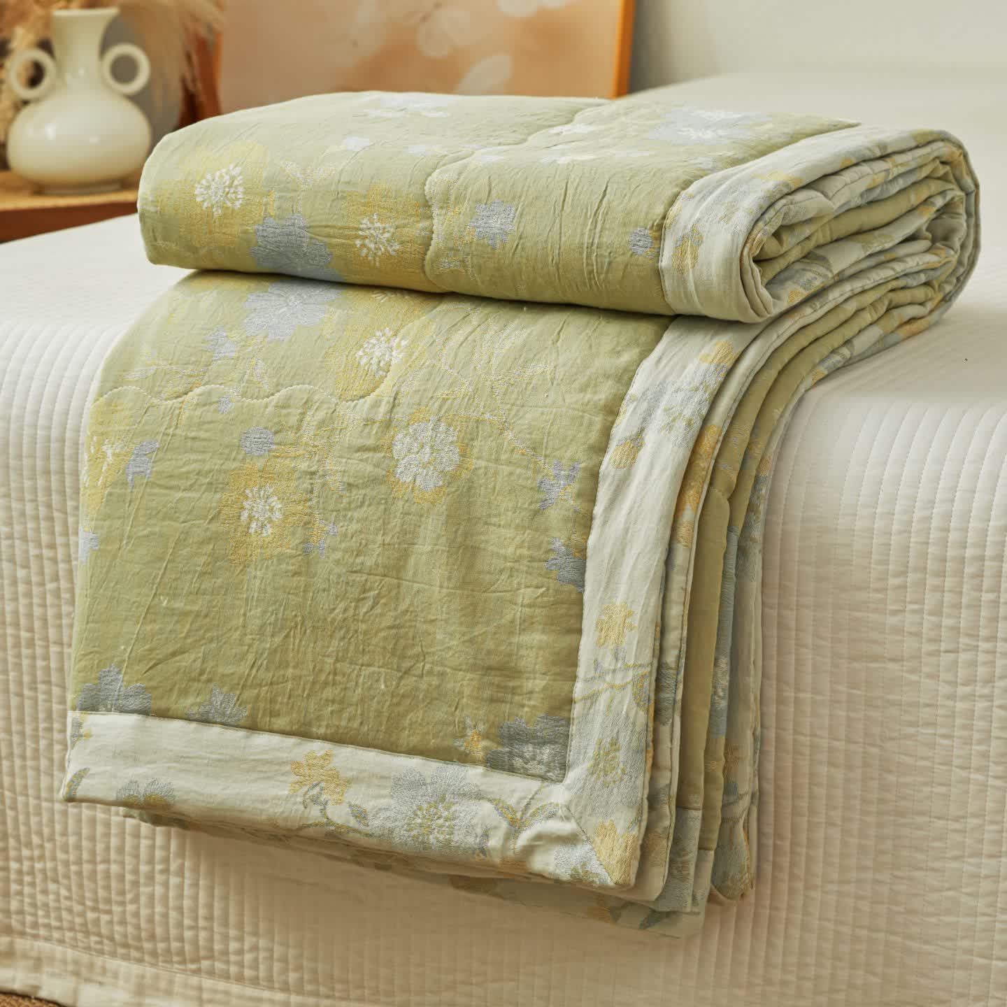 Ownkoti Serene Botanical Cotton Gauze Reversible Quilt - image 4