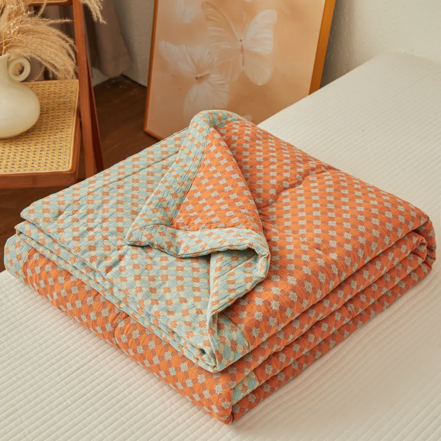 Ownkoti Yarn-Dyed Jacquard Muslin Reversible Quilt - image 6