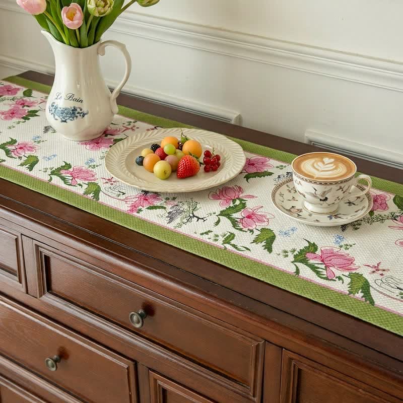 Ownkoti Pastoral Style Floral Tassel Table Runner - image 3