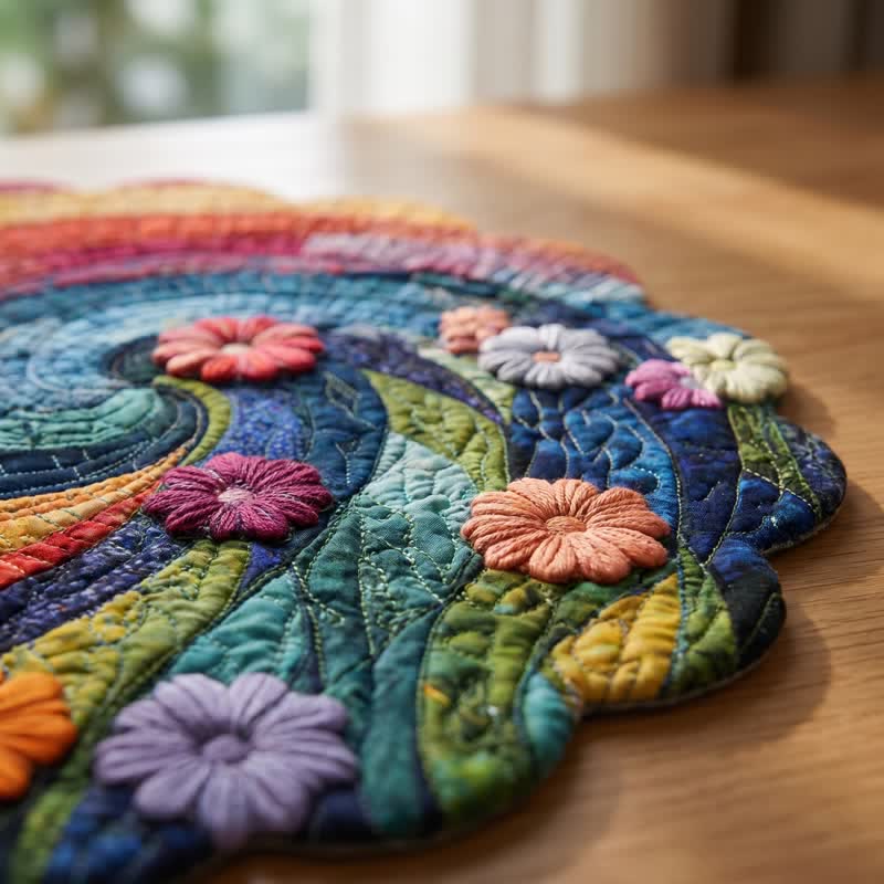 Ownkoti Rainbow Swirl Boho Polyester Placemat - image 6