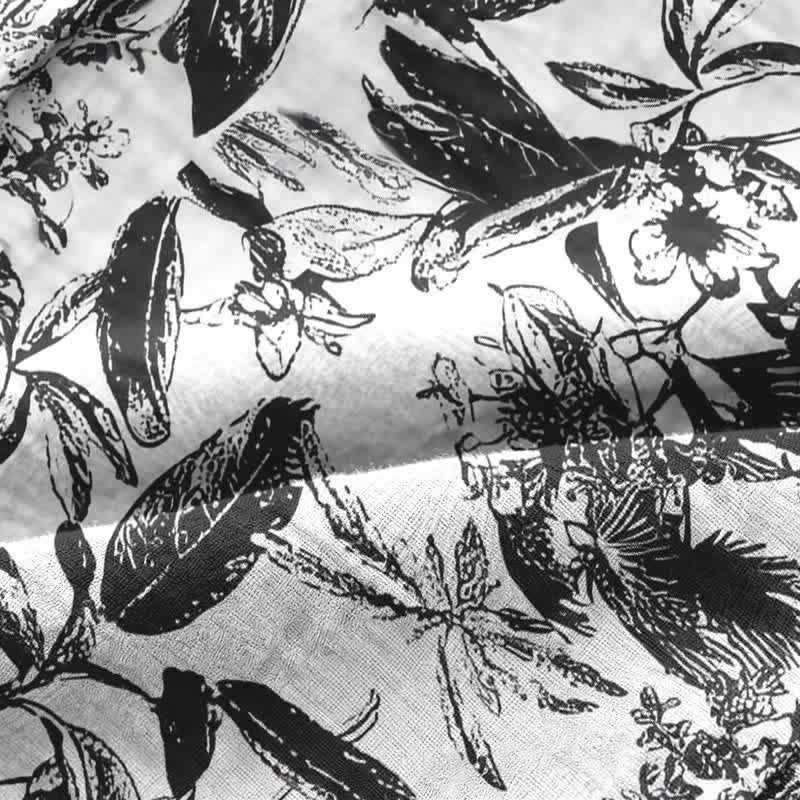 Ownkoti Monochrome Botanical Print Pajama Set - image 9