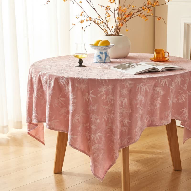 Ownkoti Pink Elegant Bamboo Jacquard Tablecloth - image 2