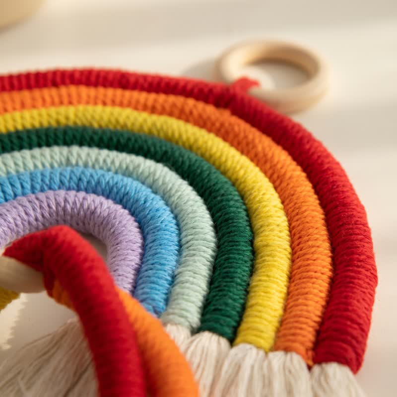 Ownkoti Boho Rainbow Macrame Cotton Wall Hanging - image 6