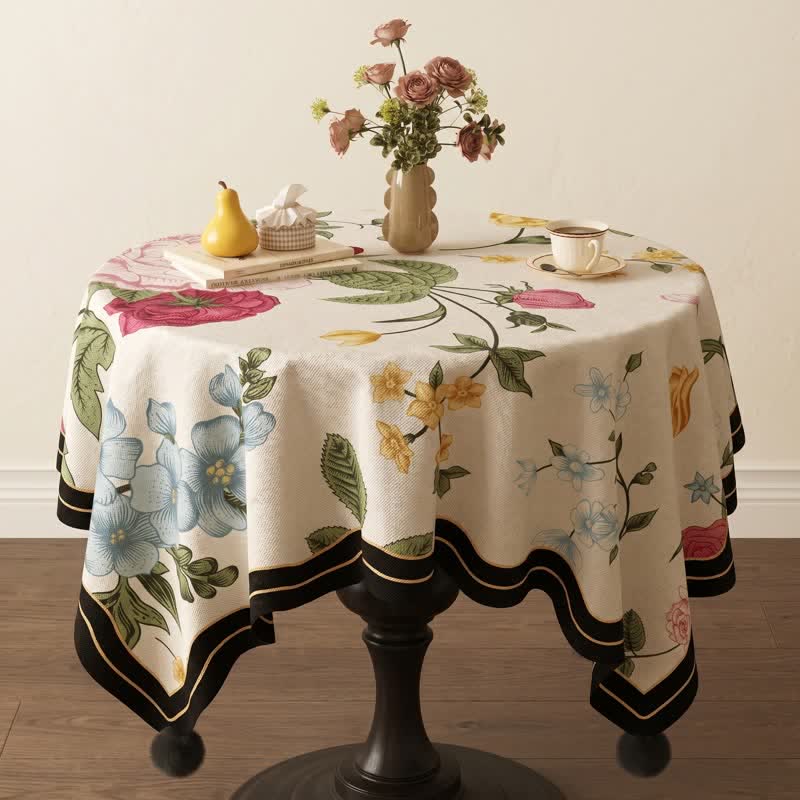 Ownkoti Botanical Garden Print Pom-Pom Tablecloth - image 1