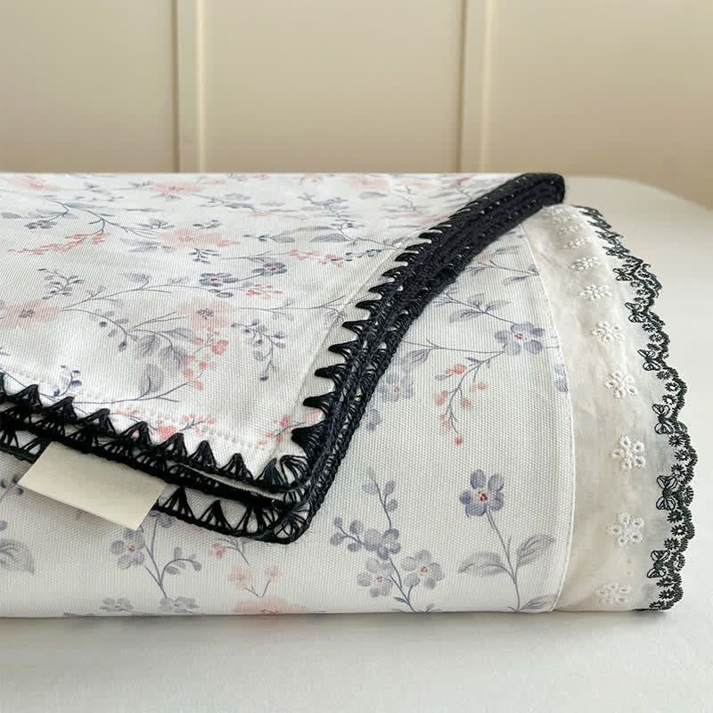 Ownkoti Vintage Floral Cotton Bedspread Set with Contrast Lace Trim - image 5