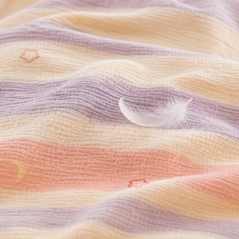 Ownkoti Pastel Stripe Starry Triple Gauze Bedding Set - image 5