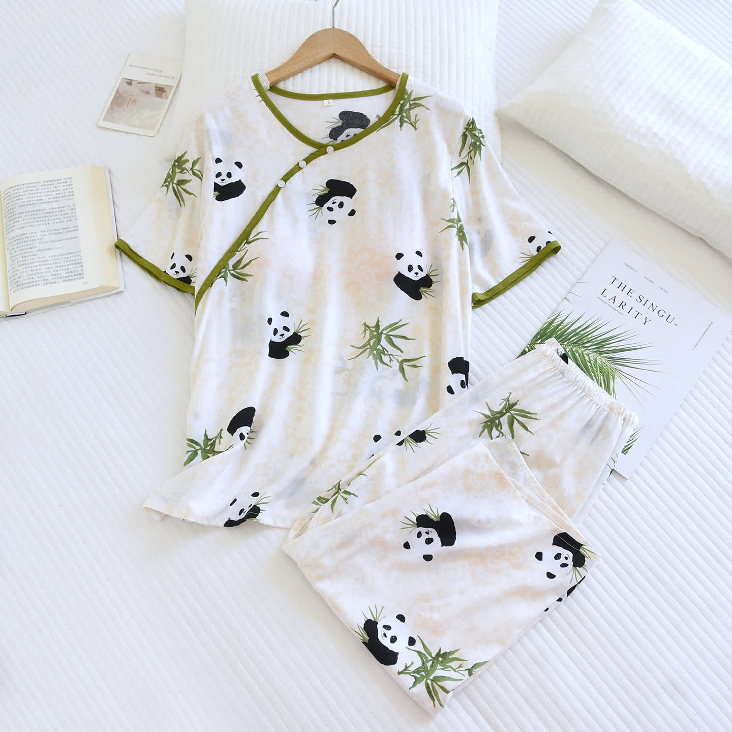 Ownkoti Padded Panda Short Sleeve Capri Pajamas - image 1