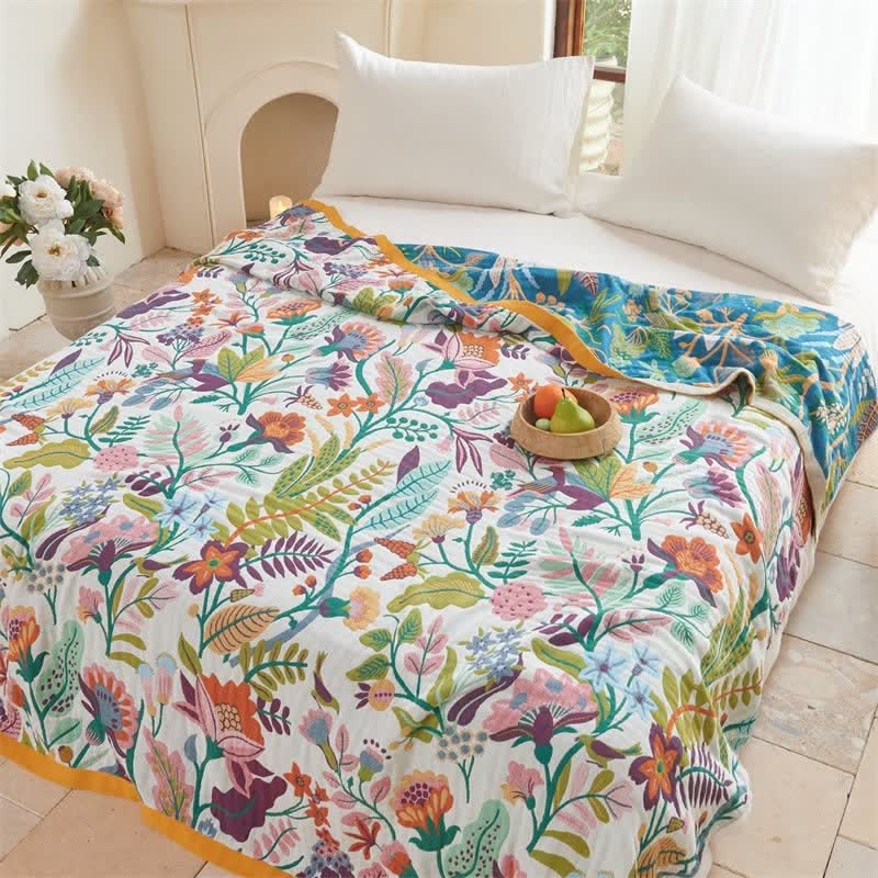 Ownkoti Botanical Garden Cotton Gauze Quilt Blanket - image 7