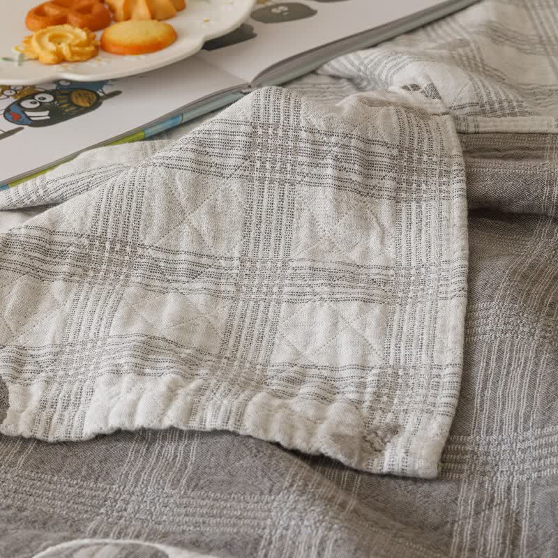 Ownkoti Penguin & Plaid Cotton Gauze Quilt - image 5
