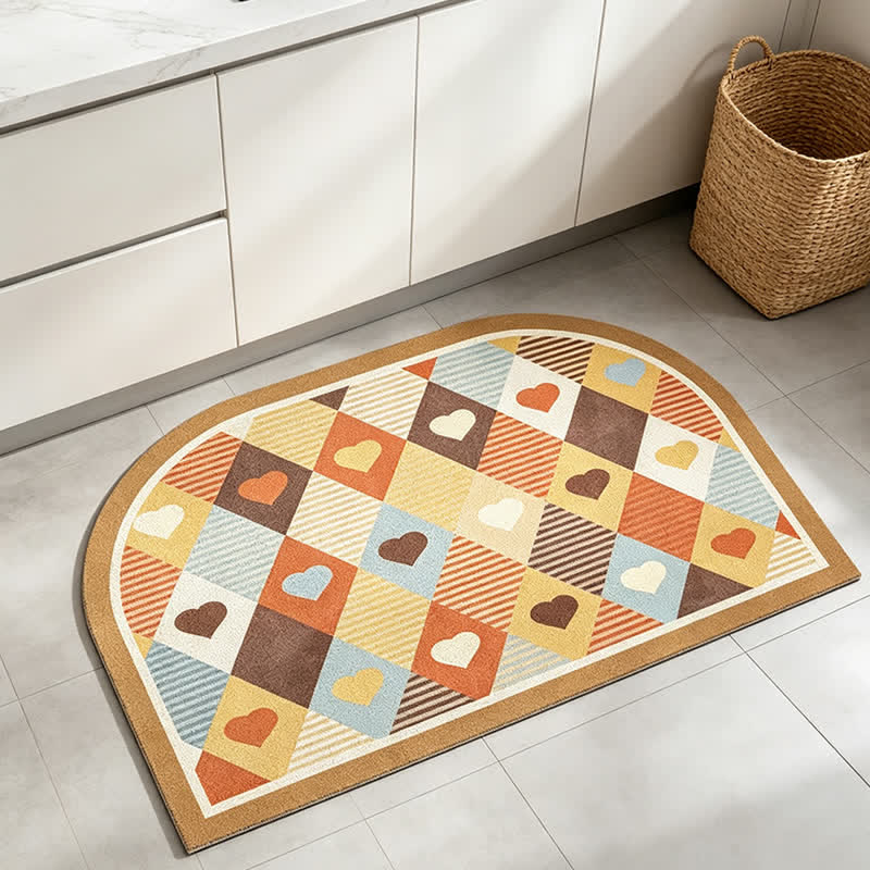 Ownkoti Retro Geometric Heart Arch Entryway Rug - image 3