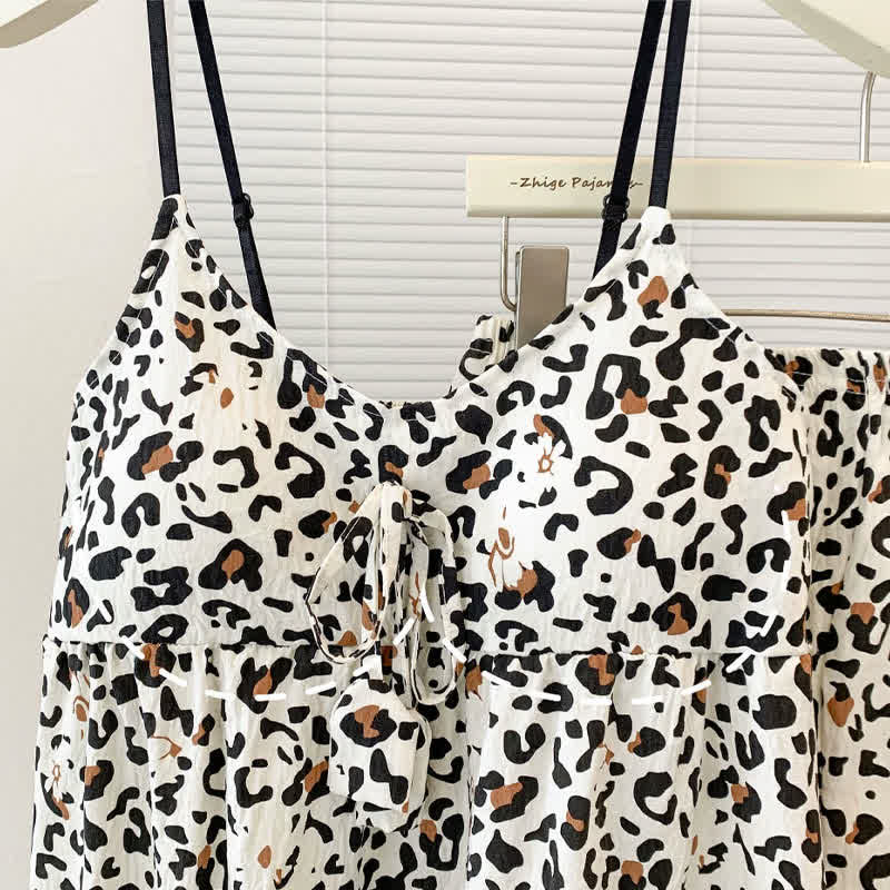 Ownkoti Leopard Print Tassel House Dress - image 8