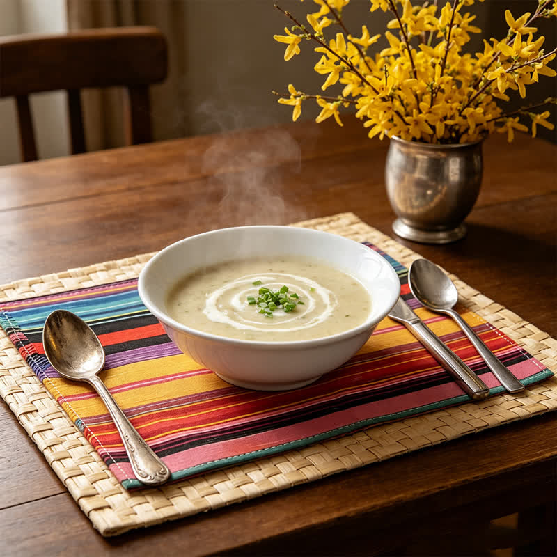 Ownkoti Color Stripe Farmhouse Linen Placemats - image 2