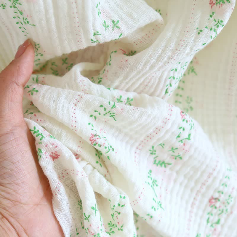Ownkoti Fresh Floral Leaf Cotton Ruffle Nightgown - image 12