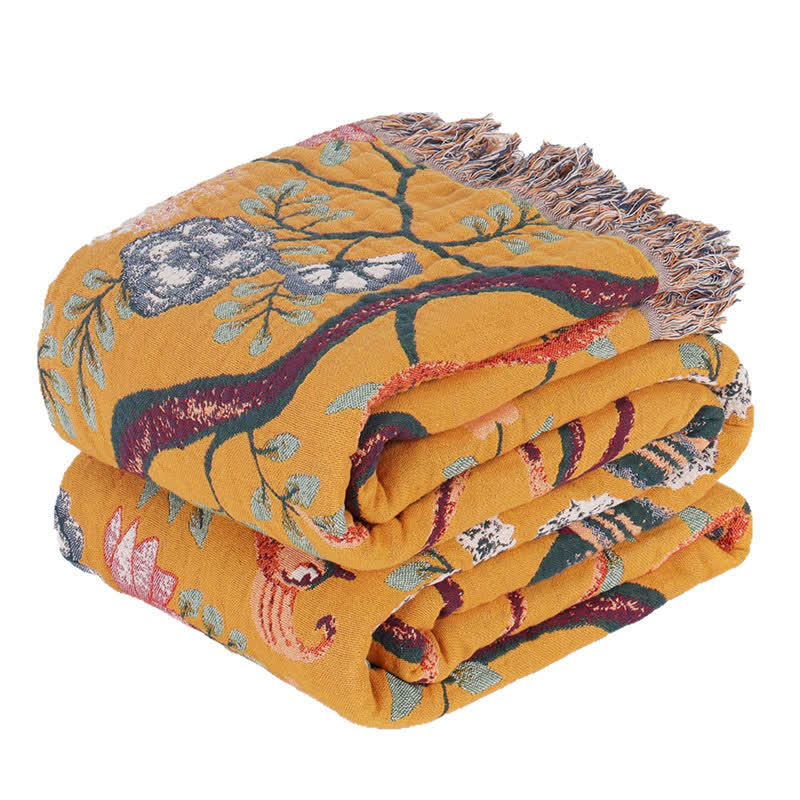 Ownkoti Exotic Garden 4-Layer Cotton Muslin Bedspread Quilt - image 9