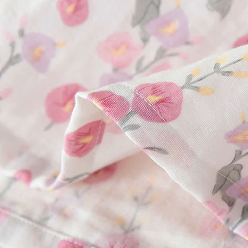 Ownkoti Pastoral Pink Floral Cotton Sleep Dress - image 9