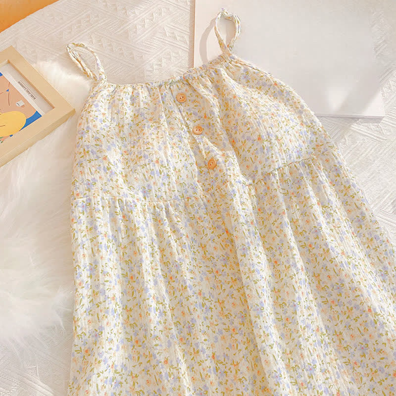 Ownkoti Floral & Leaf Cotton Ruffle Lounge Dress - image 5
