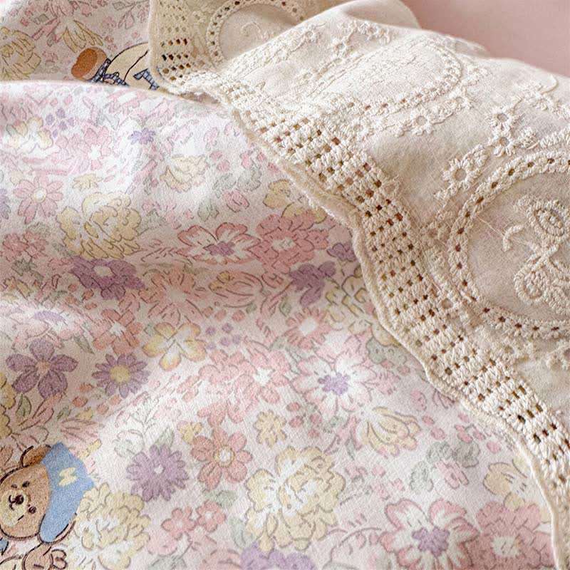 Ownkoti Pink Lace Bear Cotton Bedding Set - image 3