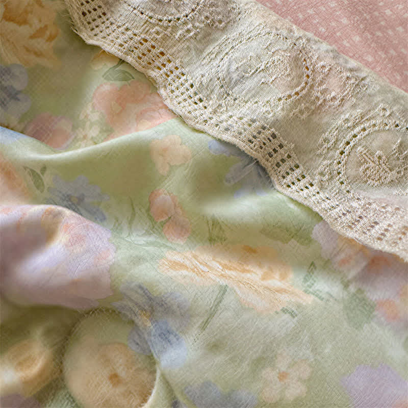 Ownkoti Lace Greenery Cotton Bedding Set - image 3