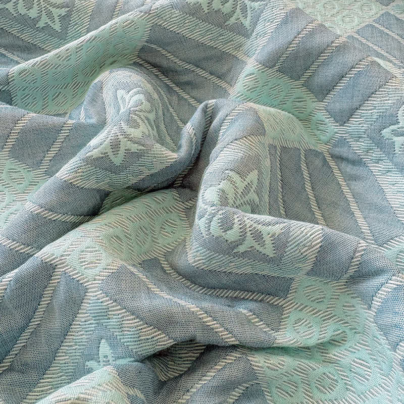 Ownkoti Reversible 3-layer Geometric Jacquard Blanket Quilt - image 14