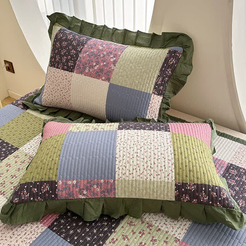 Ownkoti Ruffle Edge Patchwork Cotton Twill Coverlet - image 5