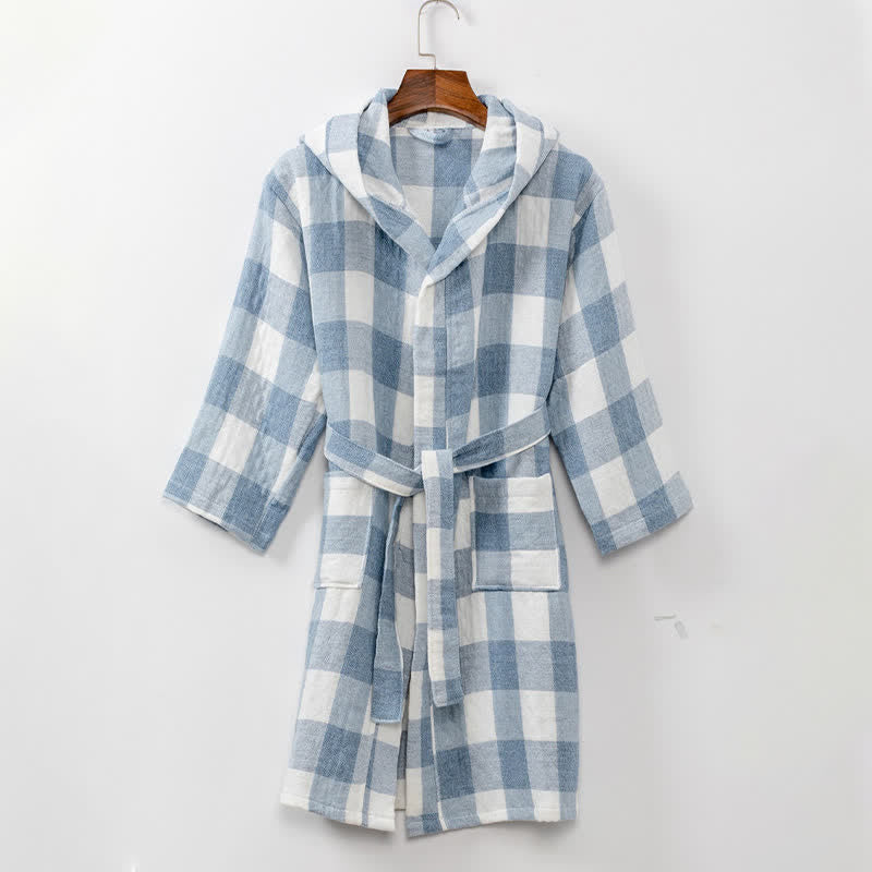 Ownkoti Kids' Plaid Hooded Cotton Bathrobe - image 8