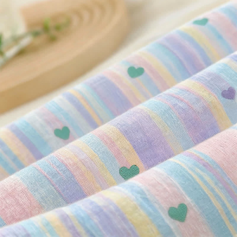 Ownkoti Pastel Rainbow Stripe Soft Bedding Set - image 3