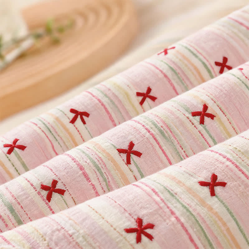 Ownkoti Sweet Blush Bow Jacquard Bedding Set - image 3