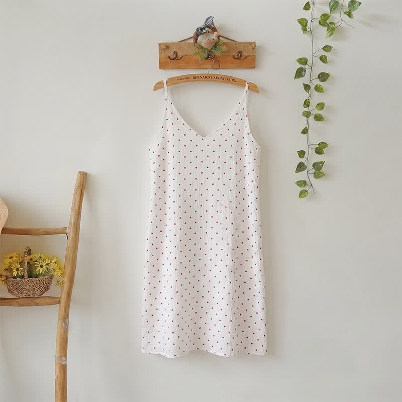 Ownkoti Red Heart Pure Cotton Lounge Dress