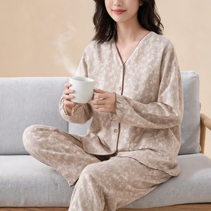Ownkoti Soft Floral Cotton Button Front Pajamas - image 14