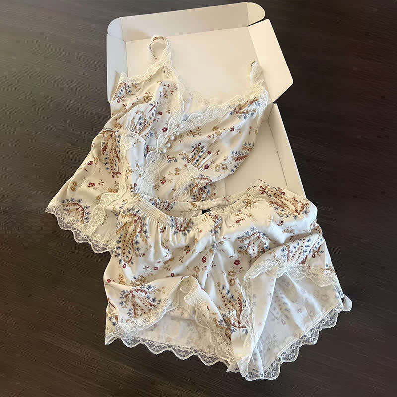 Ownkoti French Floral Cotton Lace Loungewear Set - image 7