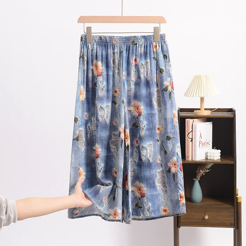 Ownkoti Pastoral Floral Relaxed-Fit Cropped Sleep Pants - image 2