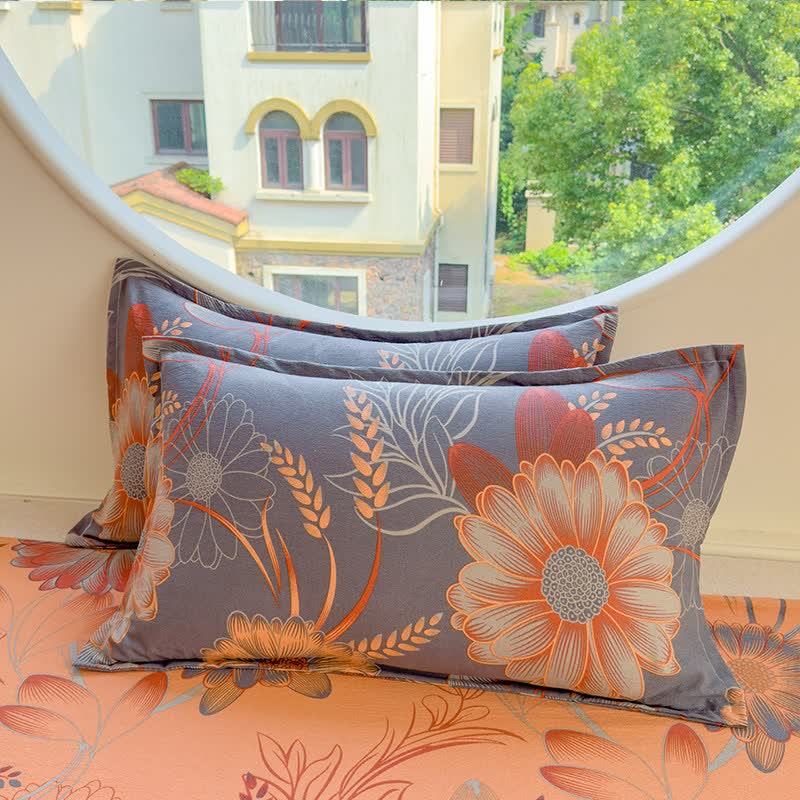 Ownkoti Floral & Wheat Cotton Gauze Bedding Set(4PCS) - image 3