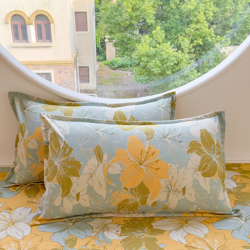 Ownkoti Lily Floral Cotton Double Gauze Bedding(4PCS) - image 3