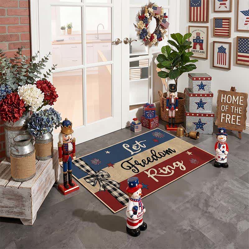 Ownkoti Let Freedom Ring Patriotic Crystal Velvet Entryway Rug - image 4