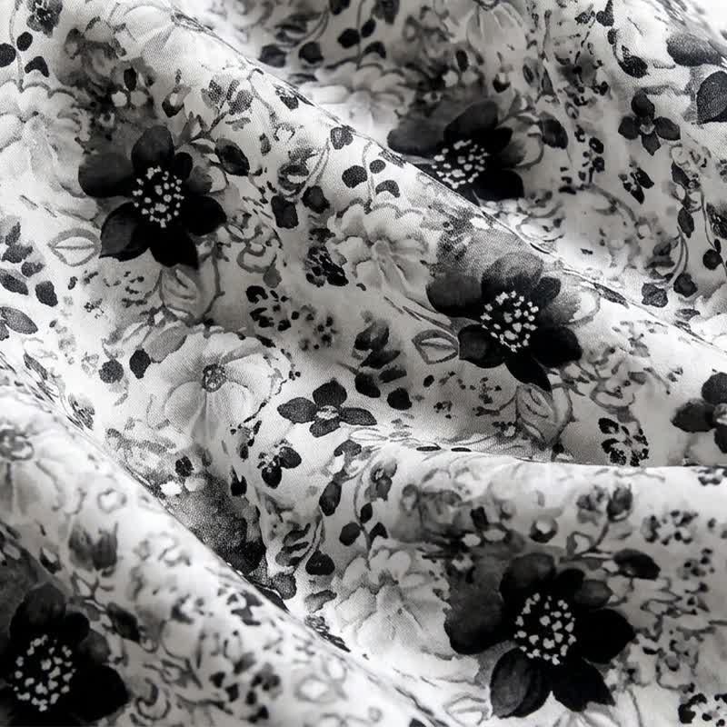 Ownkoti Vintage Black Floral Cropped Sleep Pants - image 7