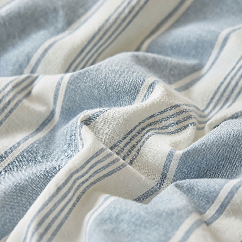 Ownkoti Light Blue Striped Double Gauze Bedding Set - image 3